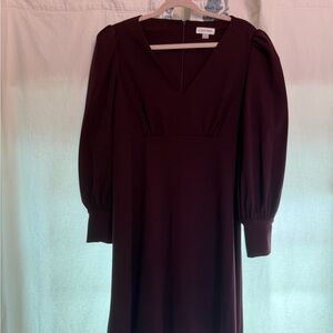 Calvin Klein Deep Burgundy Long Sleeve Dress